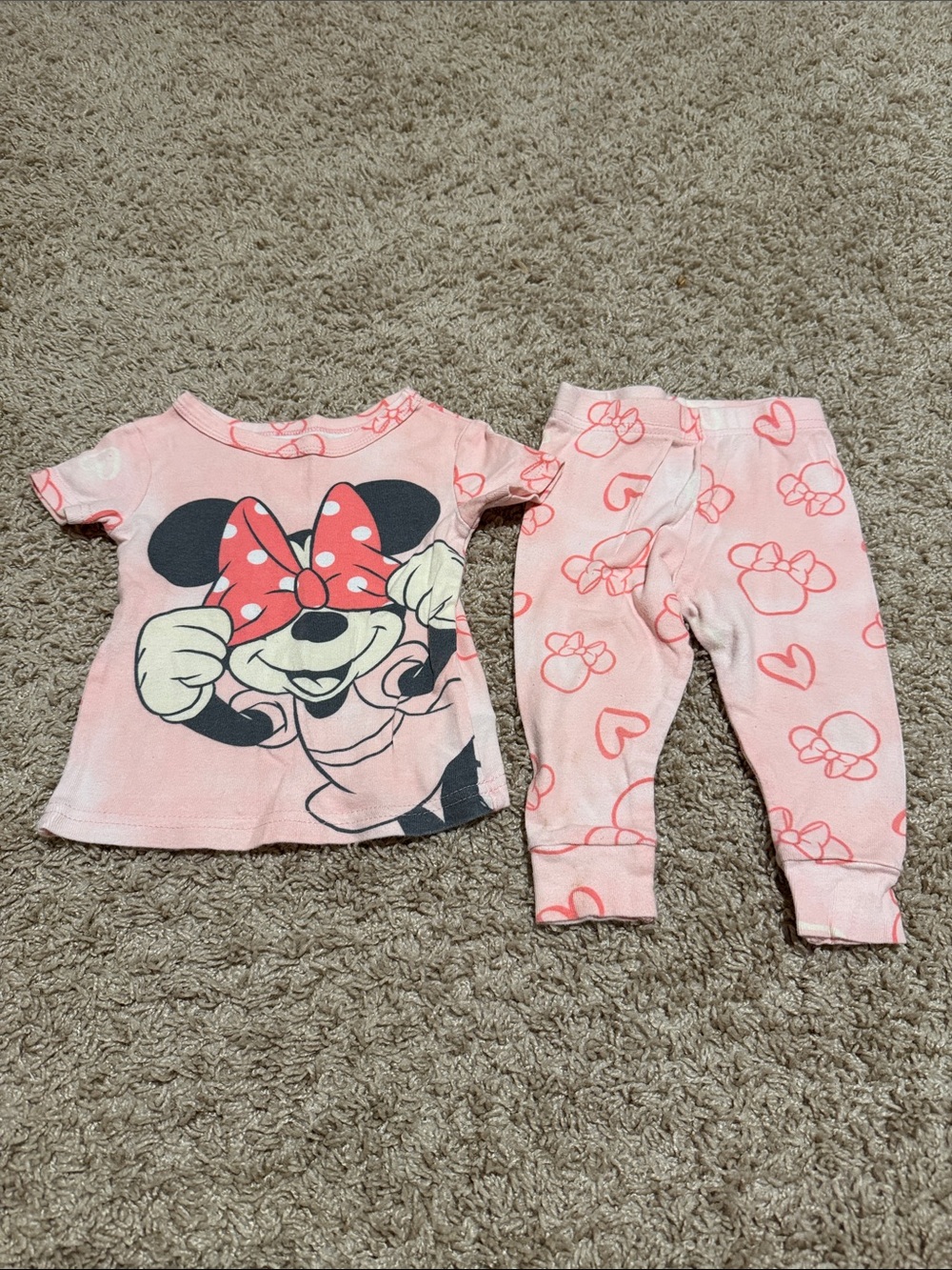 Disney Pink Minnie Mouse Two-Piece Pajama Set